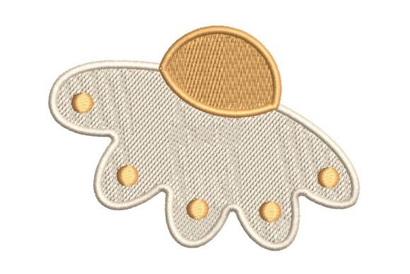A Charming Stylized Flower or Cloud Embroidery Design