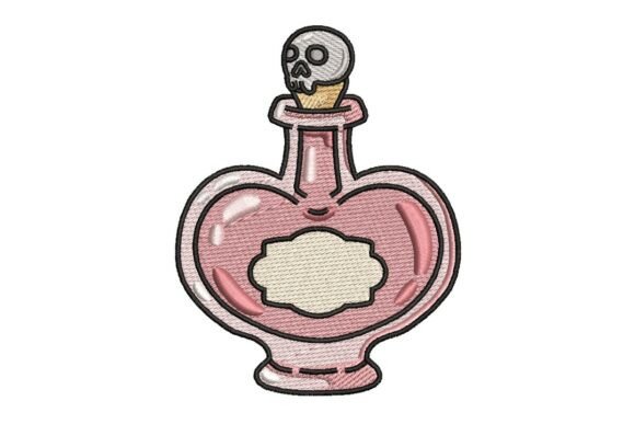 A Designer's Review: The Pink Skull Potion Bottle Embroidery