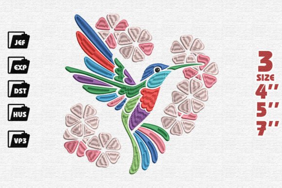 An Embroidery Designer's Review of a Colorful Hummingbird Design