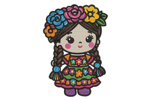 Cute Mexican Girl Embroidery Design Review for Boutique Apparel