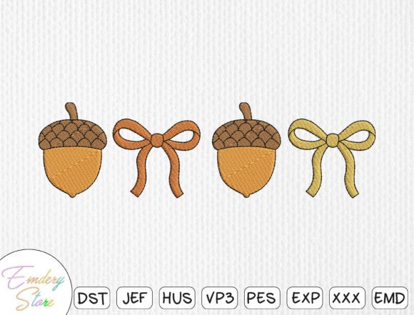 Evaluating the Acorn and Bow Embroidery Design Set