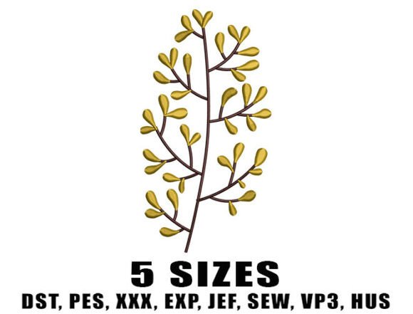 Golden Foliage Stem Embroidery Design Review for Holiday Projects