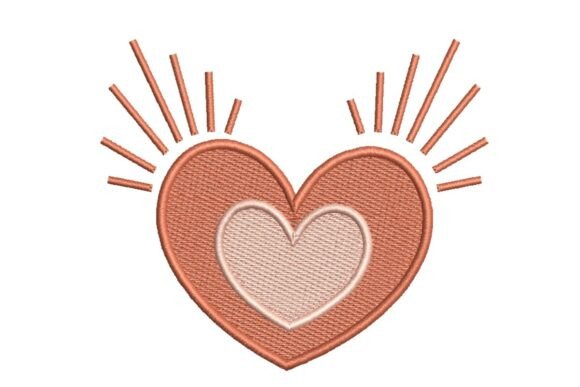 Radiant Heart Embroidery Design for Branded Merchandise
