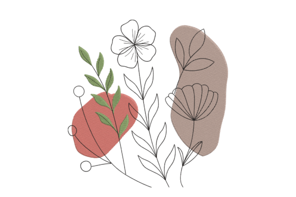 Reviewing the Modern Abstract Leaf Floral Embroidery Design