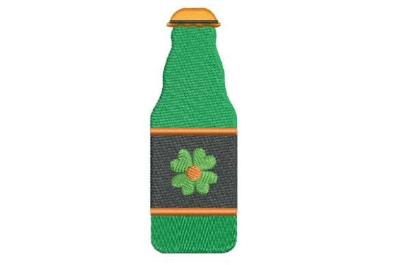 Stylish Shamrock Bottle Embroidery for Product Lines