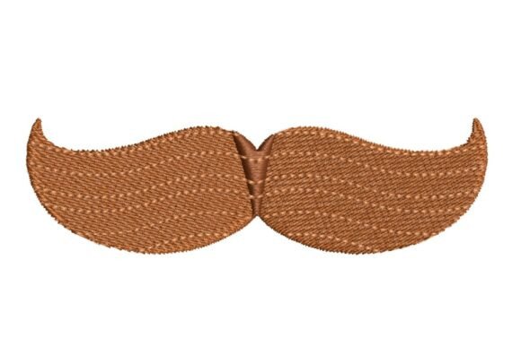 The Charm of a Classic Brown Moustache Embroidery Design